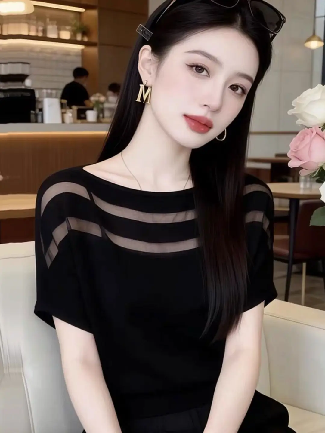 【Direct from Manufacturer】Summer Off-Shoulder Solid Color Batwing Sleeve T-Shirt for Women, Thin Lyocell Tencel Knit Top