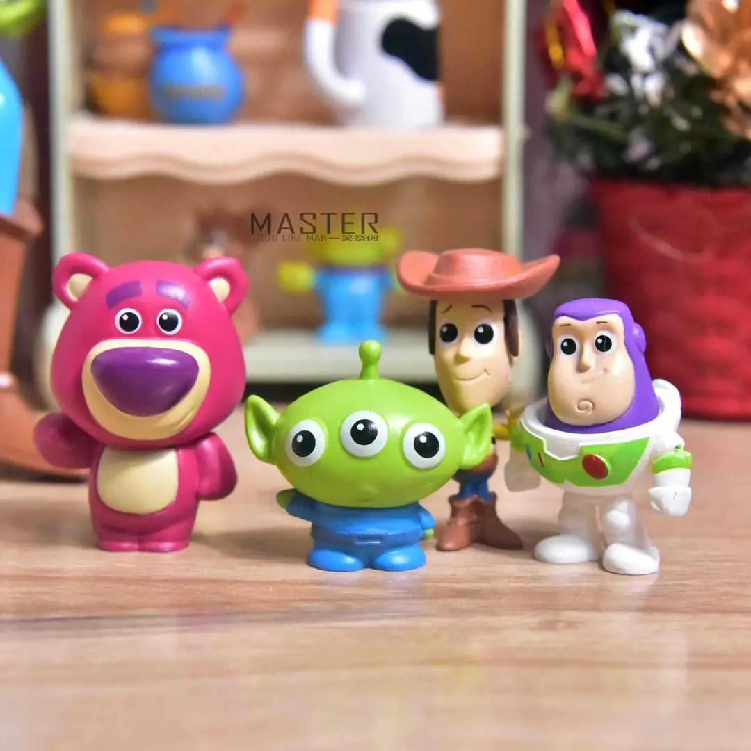 Toy Story Buzz Lightyear, Three-Eyed Alien, Lotso Bear DIY Accessories Cartoon Keychain Car Desktop Ornament