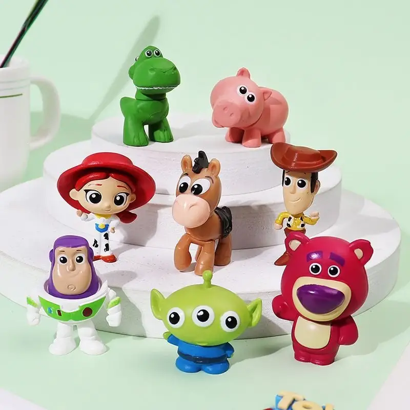Toy Story Buzz Lightyear, Three-Eyed Alien, Lotso Bear DIY Accessories Cartoon Keychain Car Desktop Ornament