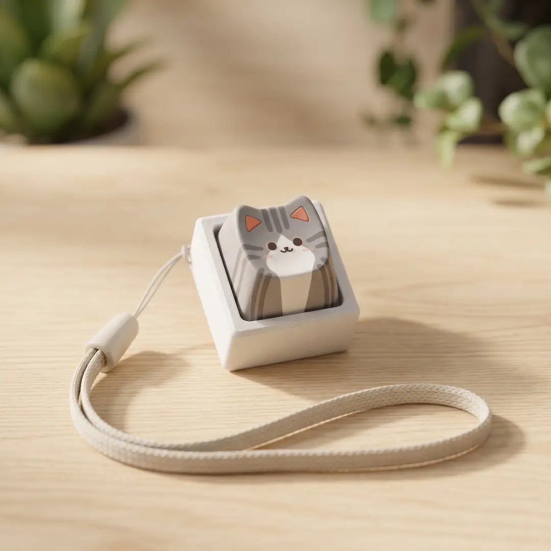 Cute Cat, Tiger, and Puppy Dye-Sublimation Keycaps for Stress Relief, Detachable Keycaps for Small Mechanical Keyboards