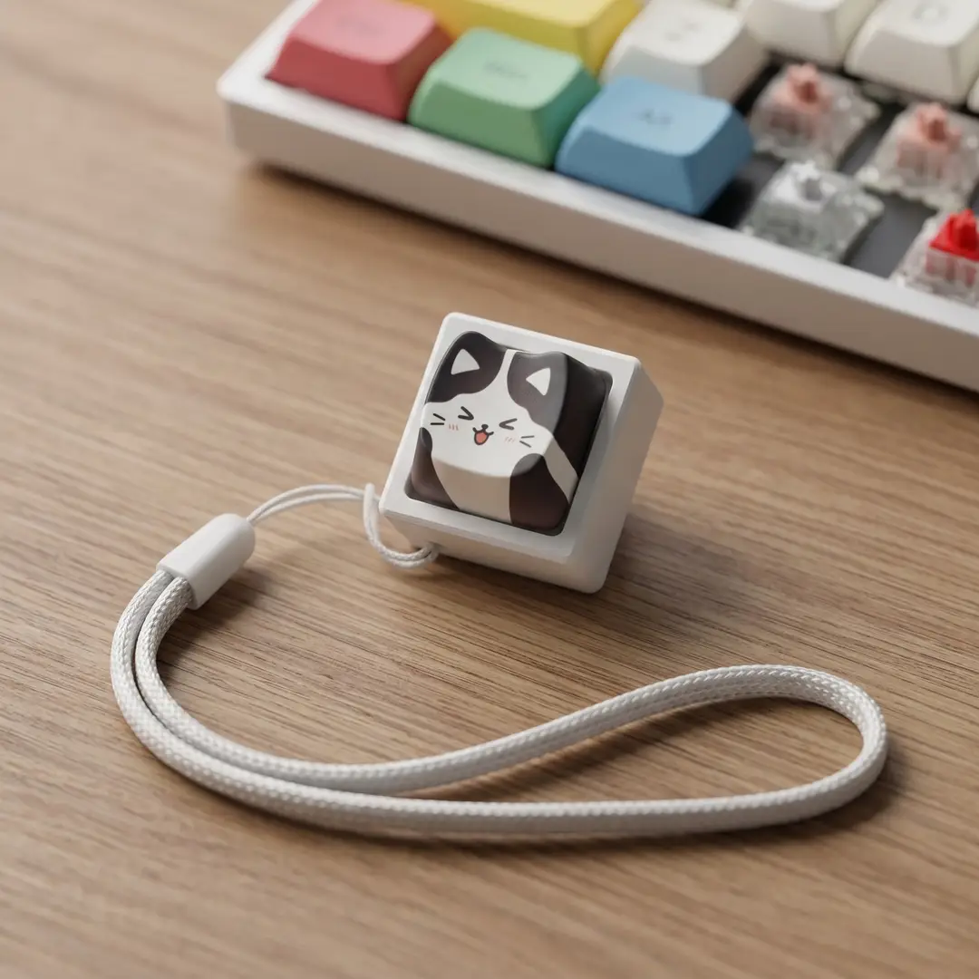 Cute Cat, Tiger, and Puppy Dye-Sublimation Keycaps for Stress Relief, Detachable Keycaps for Small Mechanical Keyboards
