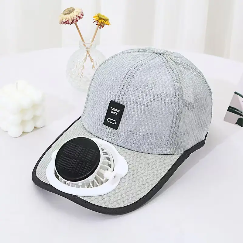 Solar Charging Fan Hat for Adults, Breathable Fishing Sunshade Mesh Hat for Men and Women, Summer Outdoor Sun Protection Peaked Cap