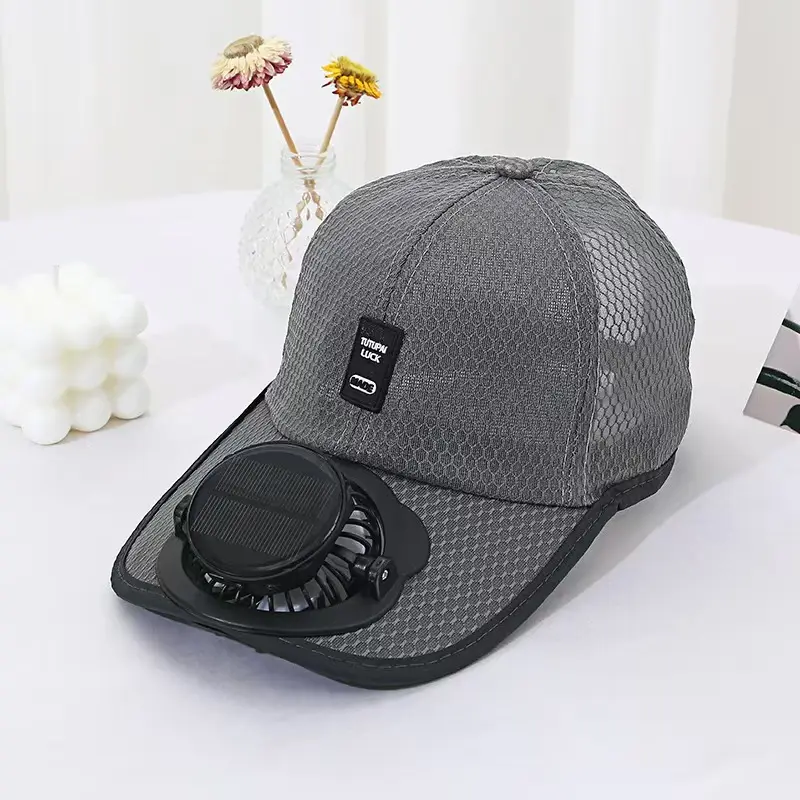 Solar Charging Fan Hat for Adults, Breathable Fishing Sunshade Mesh Hat for Men and Women, Summer Outdoor Sun Protection Peaked Cap