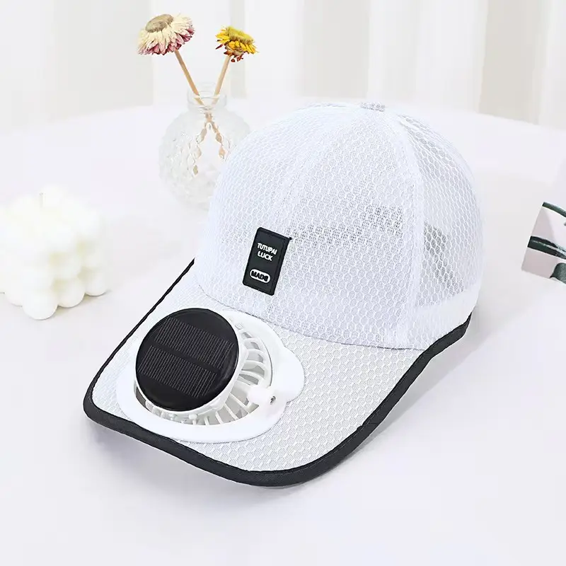 Solar Charging Fan Hat for Adults, Breathable Fishing Sunshade Mesh Hat for Men and Women, Summer Outdoor Sun Protection Peaked Cap
