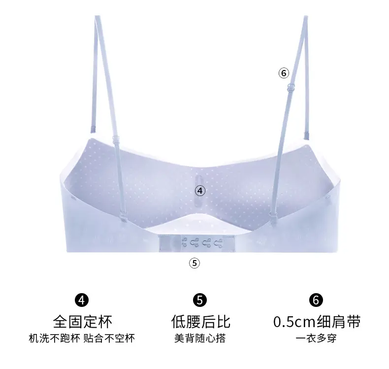 Seamless Backless Low-Neck Bra for Small Busts, Anti-Sagging, Low-Waist, Beautiful Back, High-Elastic Thin Straps, Invisible Breathable Bra — feature 19
