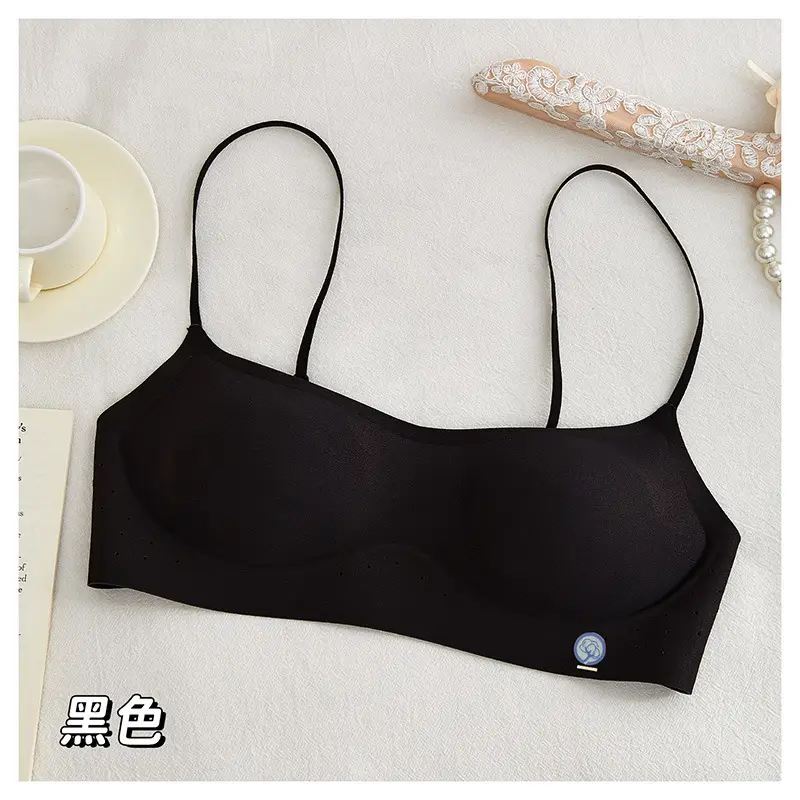 Seamless Backless Low-Neck Bra for Small Busts, Anti-Sagging, Low-Waist, Beautiful Back, High-Elastic Thin Straps, Invisible Breathable Bra