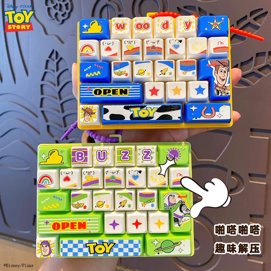 Original Toy Story Keychain Creative Stress-Relief Keyboard Keycap Fingertip Press Key Toy Pendant
