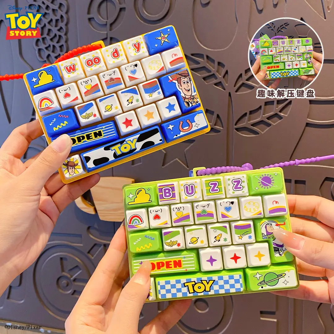 Original Toy Story Keychain Creative Stress-Relief Keyboard Keycap Fingertip Press Key Toy Pendant