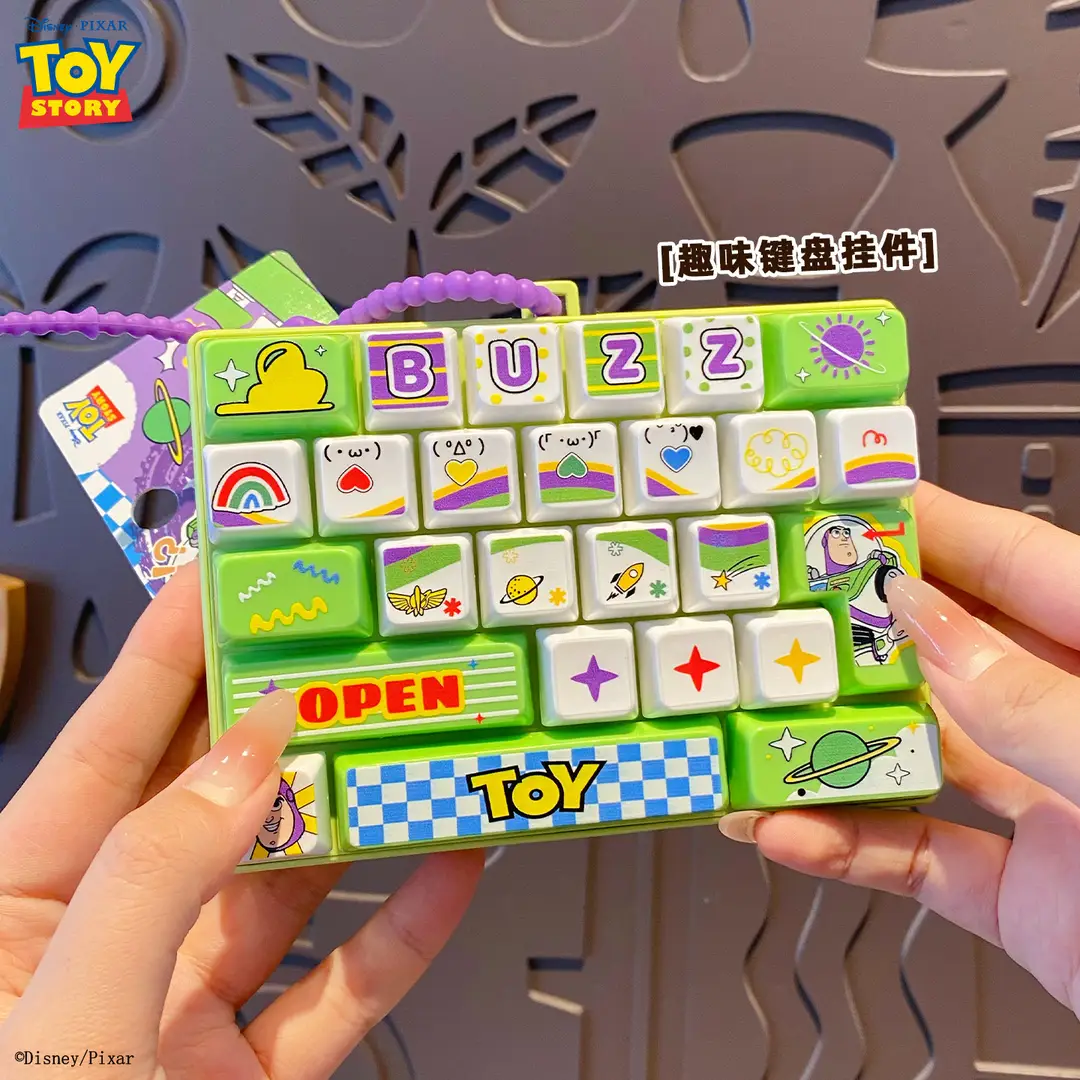 Original Toy Story Keychain Creative Stress-Relief Keyboard Keycap Fingertip Press Key Toy Pendant