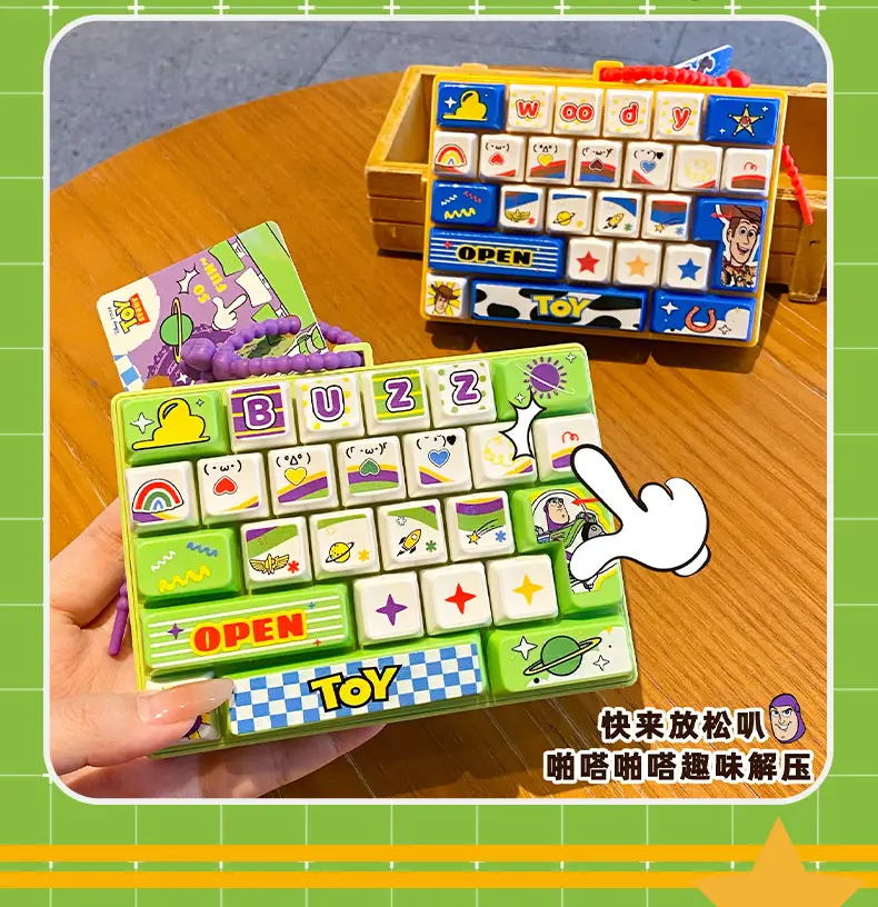 Original Toy Story Keychain Creative Stress-Relief Keyboard Keycap Fingertip Press Key Toy Pendant — feature 7