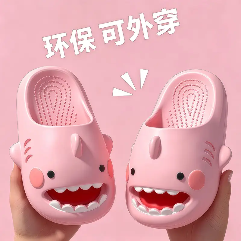 Shark Children's Sandals for Boys 2026 New Model Shark Girls' Pvc Summer Hollow-Out Sandals for Boys Beach