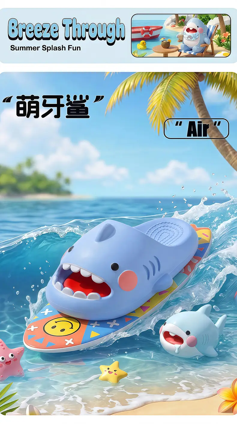Shark Children's Sandals for Boys 2026 New Model Shark Girls' Pvc Summer Hollow-Out Sandals for Boys Beach — feature 1