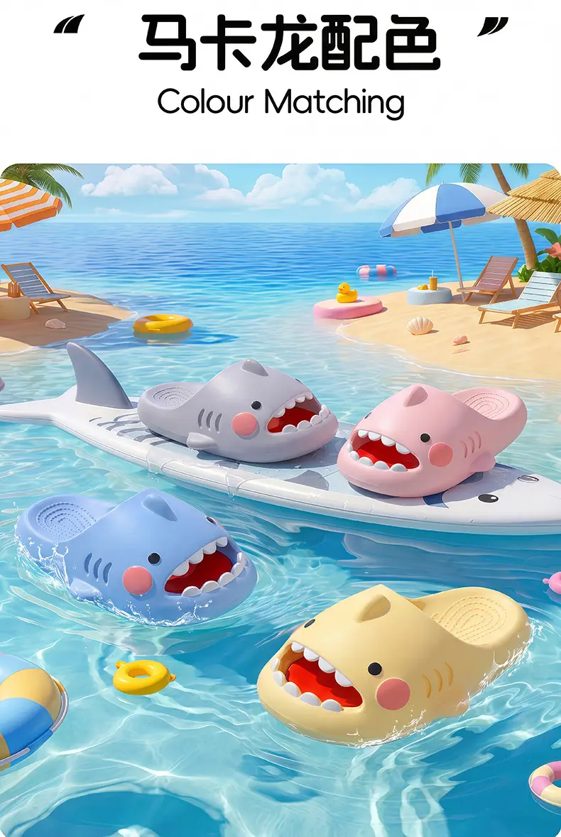 Shark Children's Sandals for Boys 2026 New Model Shark Girls' Pvc Summer Hollow-Out Sandals for Boys Beach — feature 3