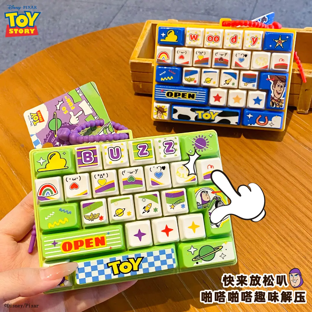 Authentic Toy Story 26-Key Keyboard with Pressable Keys, Portable Creative Stress-Relief Fingertip Toy, Student Pendant