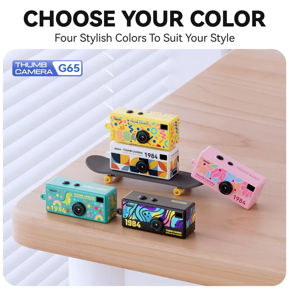G65 Thumb-Sized Mini Digital Camera for Students, Small Sports Camera for Children, Pocket Camera for Photo and Video Recording