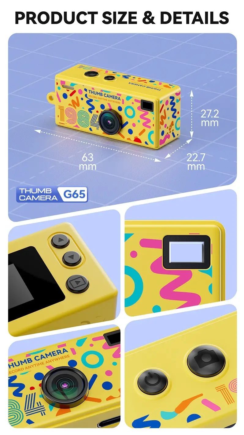 G65 Thumb-Sized Mini Digital Camera for Students, Small Sports Camera for Children, Pocket Camera for Photo and Video Recording — feature 12