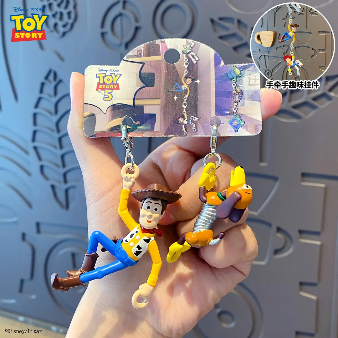 Authentic Toy Story Climbing Pendant Keychain Creative Cartoon Woody Doll Backpack Buckle Pendant