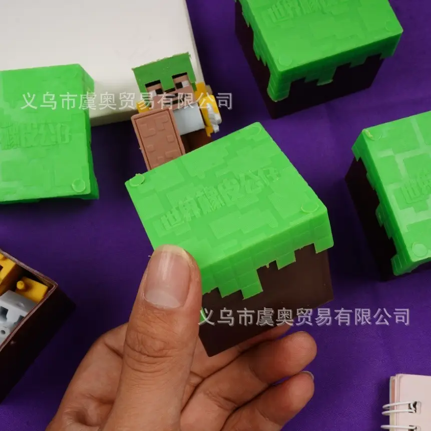 Minecraft Block Building Erasers Mc Cartoon Children's Educational Toys Gift Set Eraser Wholesale