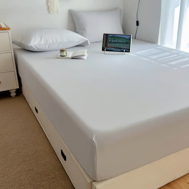 Class a Summer Cooling Ice Silk Bed Sheet Three-Piece Set, Ice Silk Bed Cover, Simmons Mattress Protector, Dustproof Bed Cover