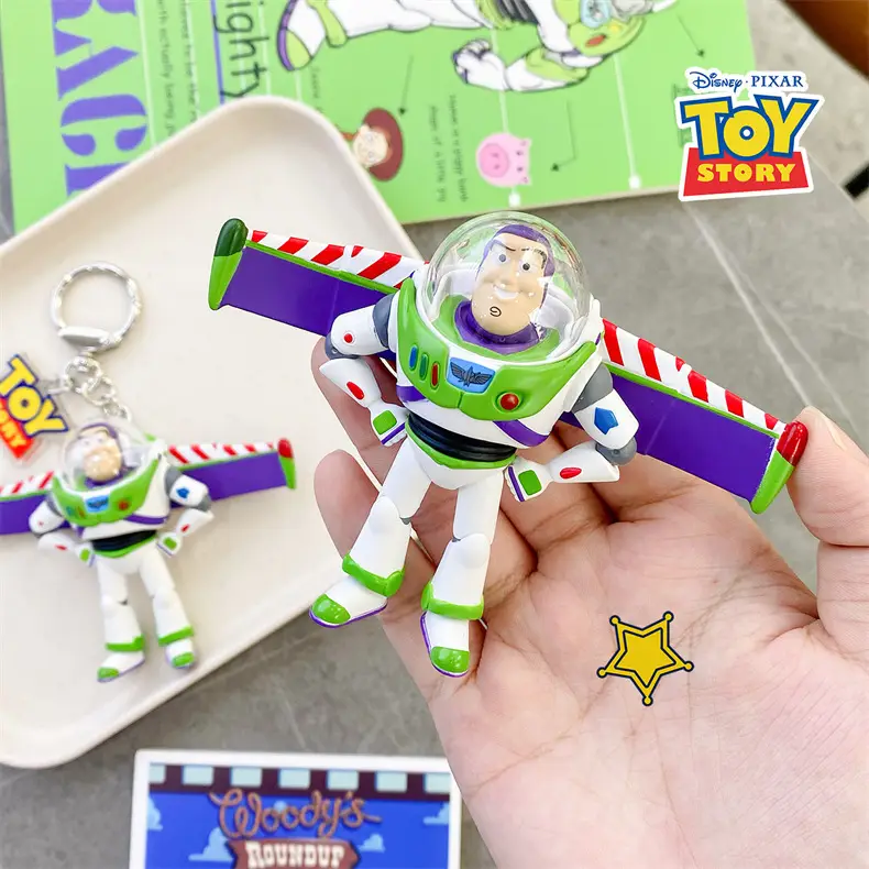 Authentic Disney Toy Story Cartoon Keychain Cute Female Buzz Lightyear Woody Jessie Backpack Pendant — feature 3