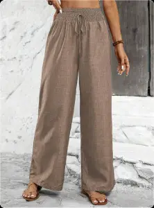 Cross-Border Loose Women's Wide-Leg Pants, New Summer Style, Denim Blue, Drapey, Slimming, Straight Casual Pants, Breathable, Versatile Long Pants - Image 2