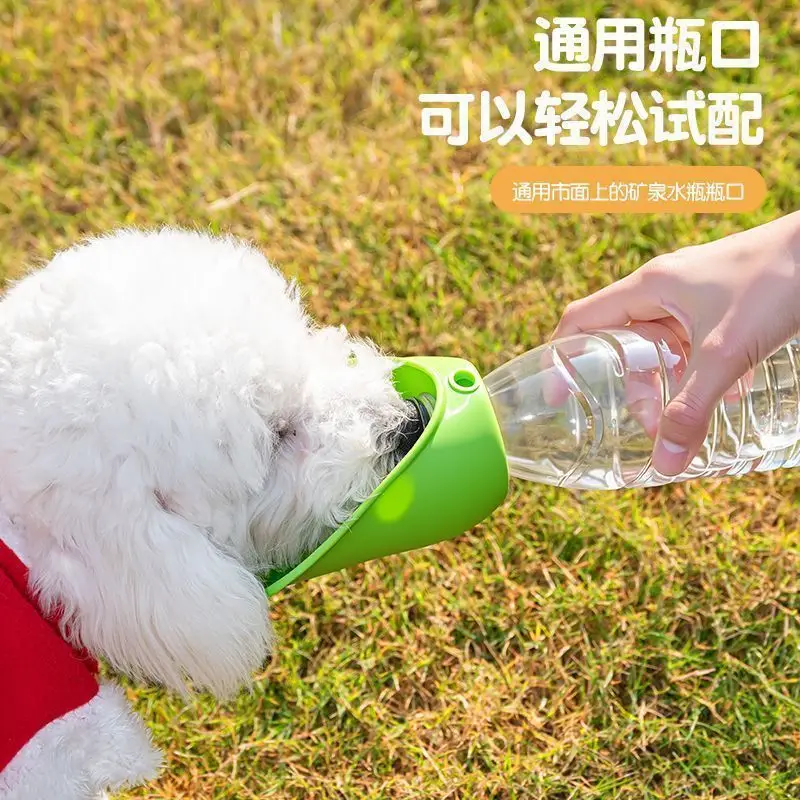 [Folding Bowl] Portable Water Dispenser for Pets, Dog Water Feeder with Replaceable Bottle for Outdoor Walking