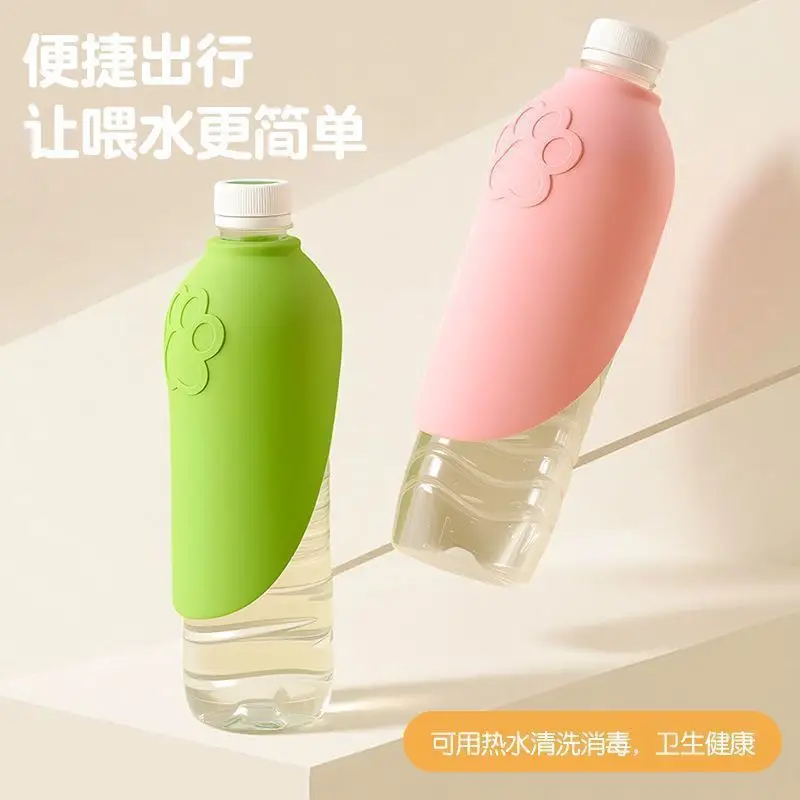[Folding Bowl] Portable Water Dispenser for Pets, Dog Water Feeder with Replaceable Bottle for Outdoor Walking