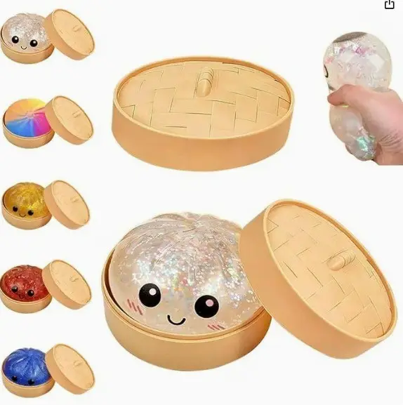 Cross-Border Popular Stress-Relief Squeeze Toy, Glitter Dumpling Stress-Relief Toy, Squishy Dumpling Stress-Relief Toy