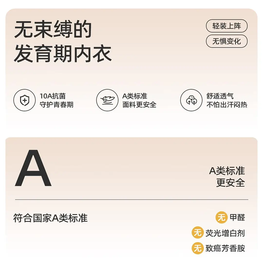Girls' Underwear, Female Students' Sports Shock-Proof Vest, Breathable and Antibacterial, Second-Stage Puberty Development Bra — feature 3