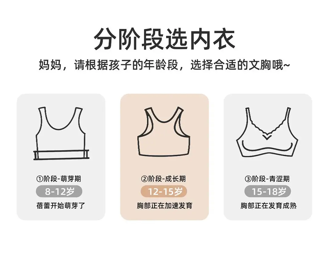 Girls' Underwear, Female Students' Sports Shock-Proof Vest, Breathable and Antibacterial, Second-Stage Puberty Development Bra — feature 5