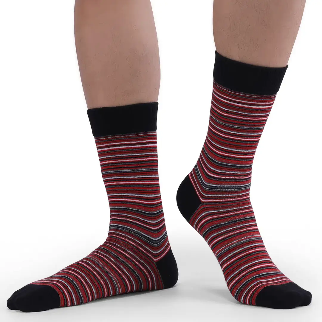 Cross-Border Socks for Men, Plus Size Men's Socks, Japanese Retro Colorful Striped Mid-Calf Slouch Socks, Ins-Style Long Socks