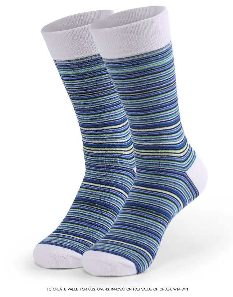 Cross-Border Socks for Men, Plus Size Men's Socks, Japanese Retro Colorful Striped Mid-Calf Slouch Socks, Ins-Style Long Socks — feature 13