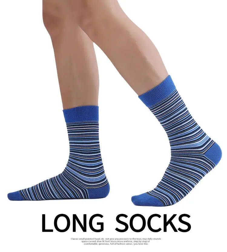 Cross-Border Socks for Men, Plus Size Men's Socks, Japanese Retro Colorful Striped Mid-Calf Slouch Socks, Ins-Style Long Socks — feature 3