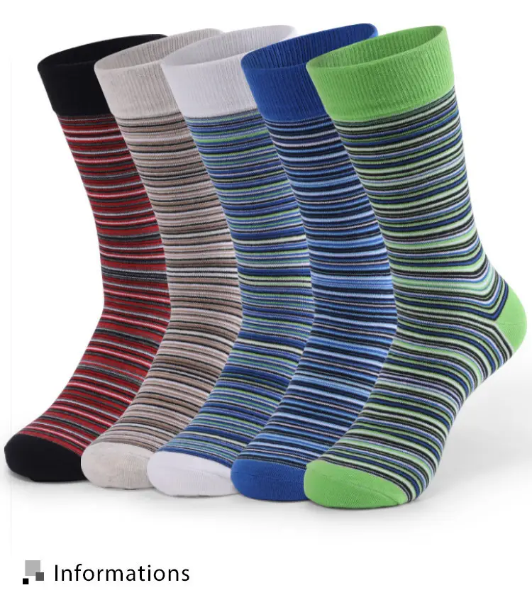 Cross-Border Socks for Men, Plus Size Men's Socks, Japanese Retro Colorful Striped Mid-Calf Slouch Socks, Ins-Style Long Socks — feature 4
