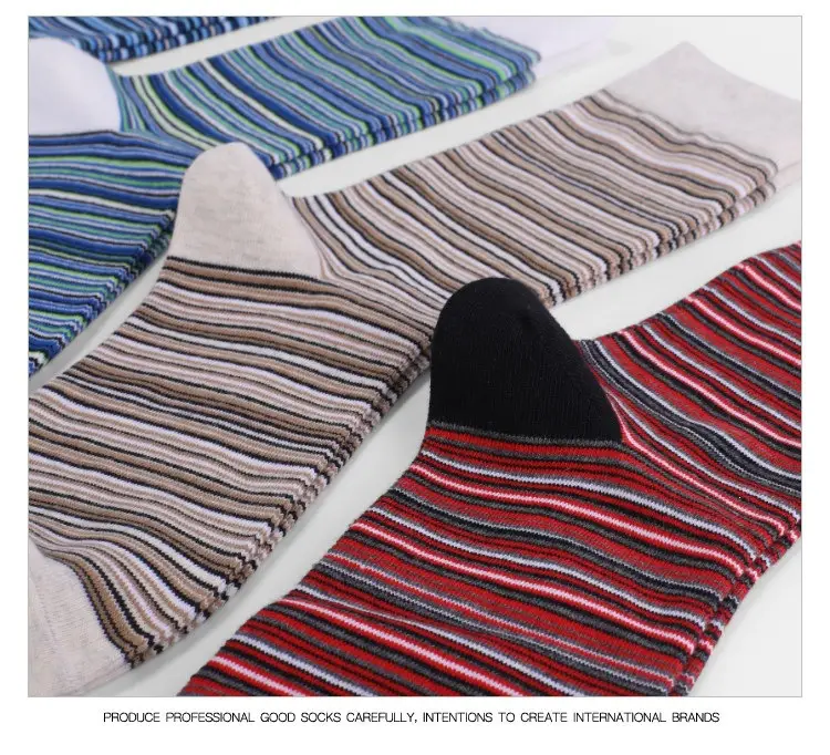 Cross-Border Socks for Men, Plus Size Men's Socks, Japanese Retro Colorful Striped Mid-Calf Slouch Socks, Ins-Style Long Socks — feature 7