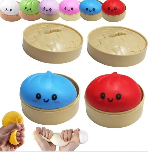 Cross-Border Popular Stress-Relief Squeeze Toy Tpr Steamed Bun Gelatin Maltose Glitter Dumpling — feature 12