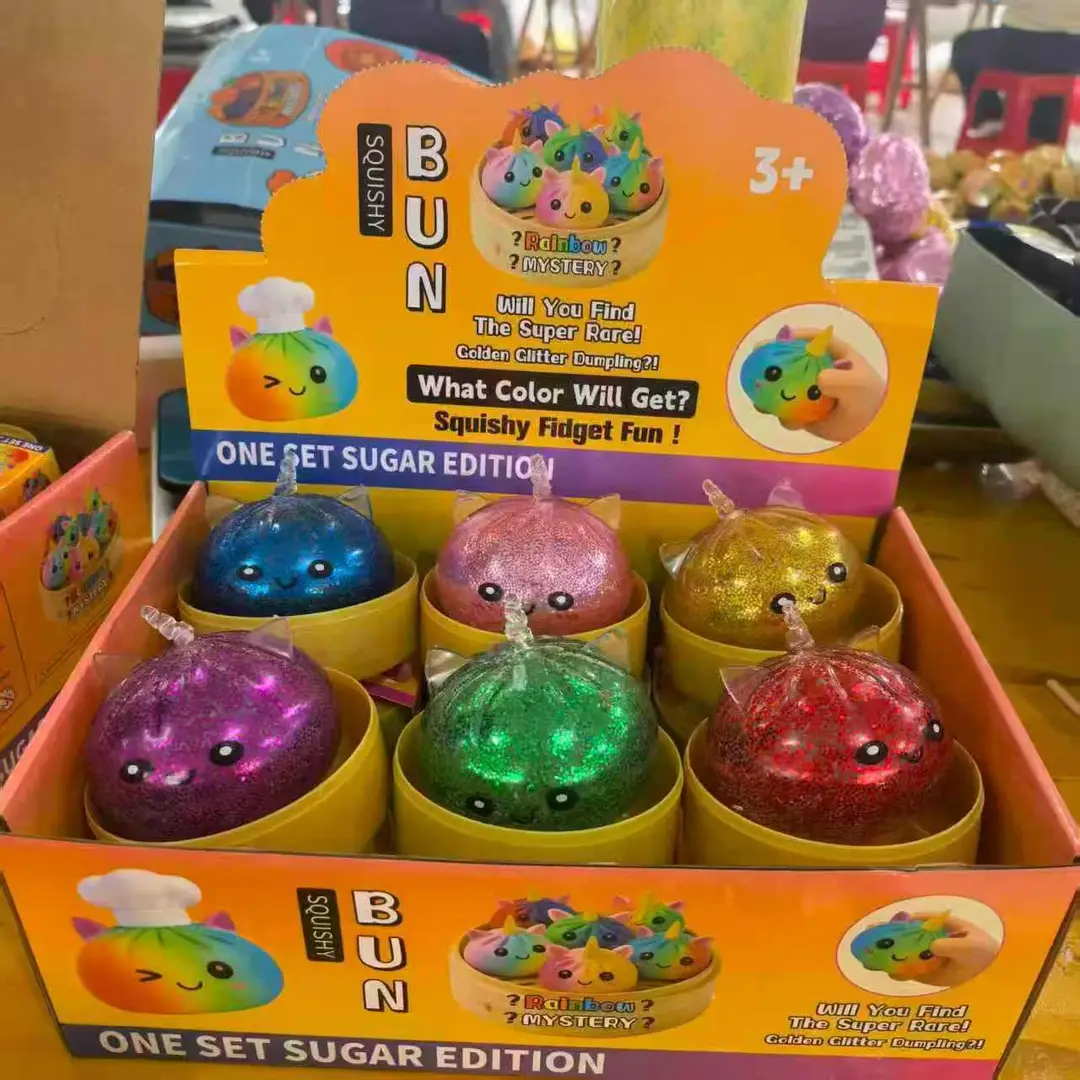 Cross-Border Popular Stress-Relief Squeeze Toy Tpr Steamed Bun Gelatin Maltose Glitter Dumpling — feature 2