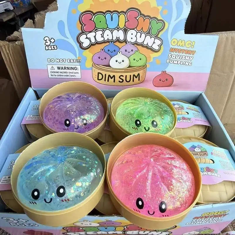 Cross-Border Popular Stress-Relief Squeeze Toy Tpr Steamed Bun Gelatin Maltose Glitter Dumpling — feature 6