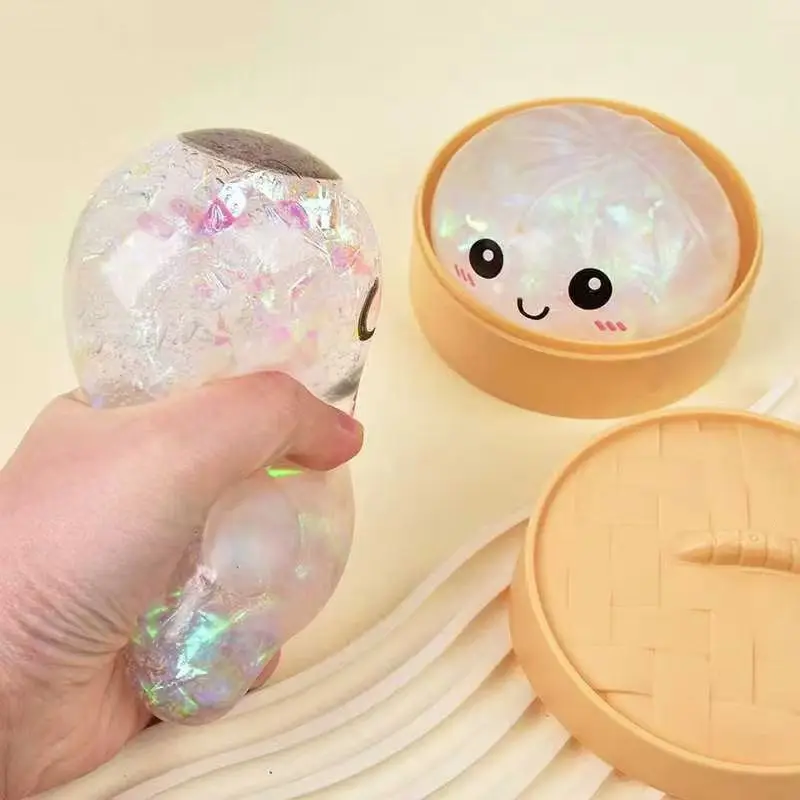 Cross-Border Popular Stress-Relief Squeeze Toy Tpr Steamed Bun Gelatin Maltose Glitter Dumpling — feature 8