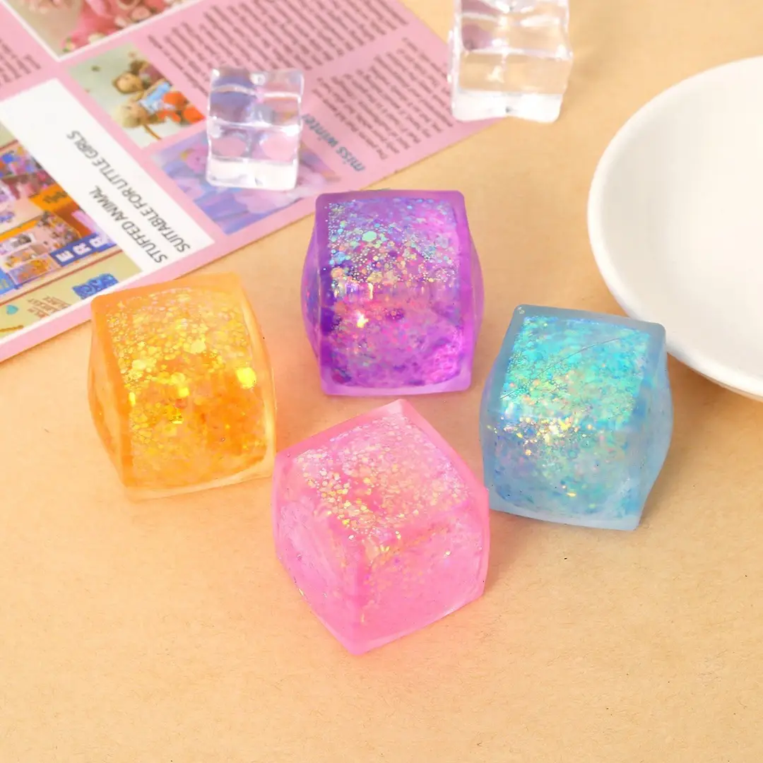 Cross-Border Popular Stress-Relief Squeeze Toy Tpr Steamed Bun Gelatin Maltose Glitter Dumpling
