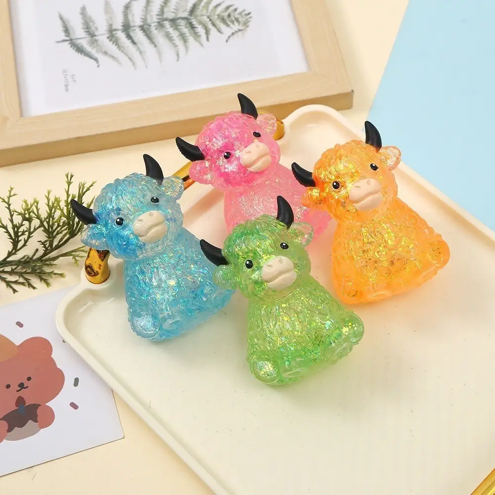 Cross-Border Popular Stress-Relief Squeeze Toy Tpr Steamed Bun Gelatin Maltose Glitter Dumpling