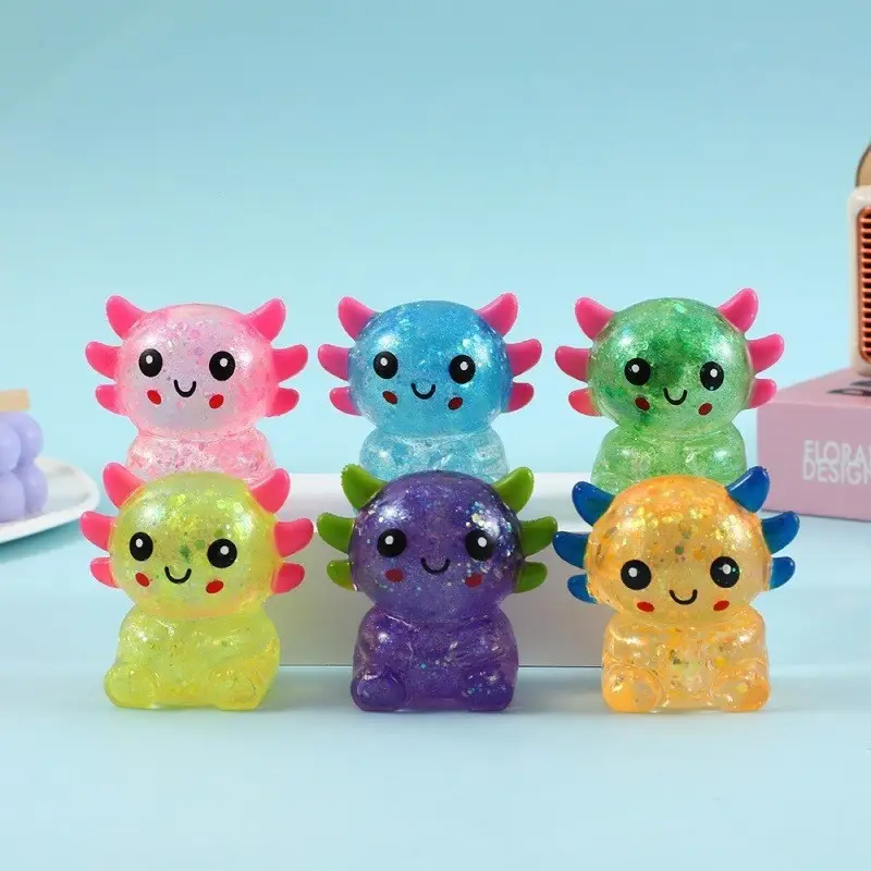 Cross-Border Popular Stress-Relief Squeeze Toy Tpr Steamed Bun Gelatin Maltose Glitter Dumpling