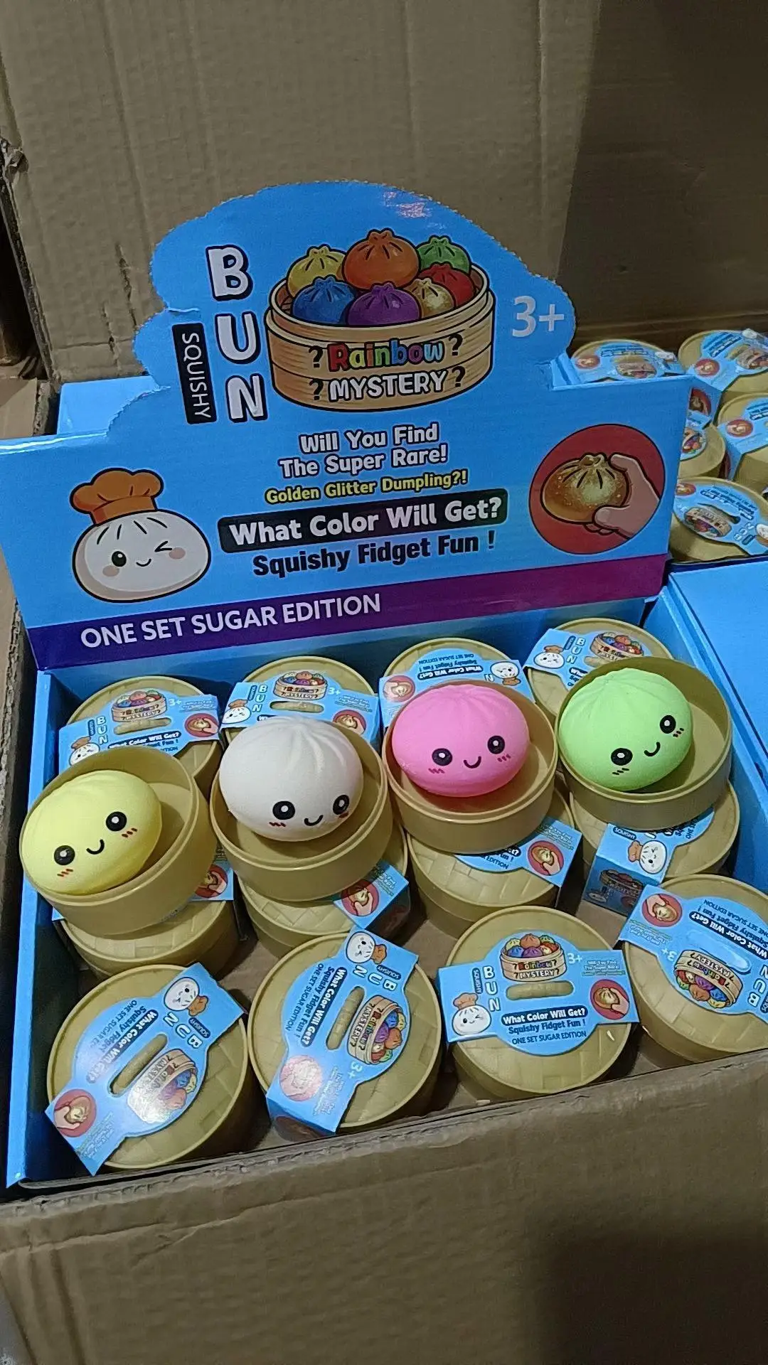 Cross-Border Popular Stress-Relief Squeeze Toy Tpr Steamed Bun Gelatin Maltose Glitter Dumpling