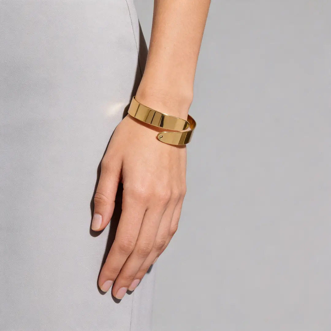 European and American Cross-Border Amazon Best-Selling Geometric Personality Exaggerated Metal Open Arm Bracelet Six-Piece Leaf Double-Layer Bracelet for Women