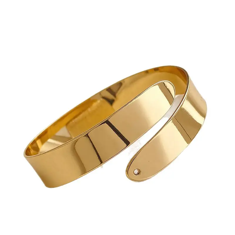 European and American Cross-Border Amazon Best-Selling Geometric Personality Exaggerated Metal Open Arm Bracelet Six-Piece Leaf Double-Layer Bracelet for Women