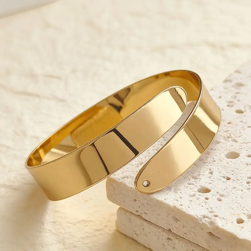 European and American Cross-Border Amazon Best-Selling Geometric Personality Exaggerated Metal Open Arm Bracelet Six-Piece Leaf Double-Layer Bracelet for Women — feature 5