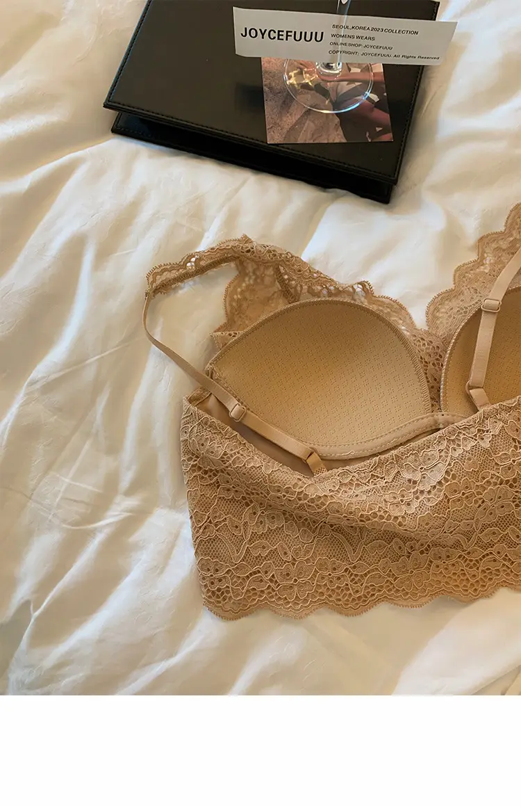 French-Style Pure Desire Lace Wireless Bra for Women with Small Busts, Thin and Breathable Vest-Style Beauty Back Lingerie — feature 13