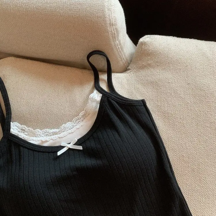 Pure Desire Bowknot Lace Camisole for Women with Built-In Chest Pads, Beautiful Back Design, Sleeveless, Versatile for Layering or Wearing Alone, Summer Top — feature 17