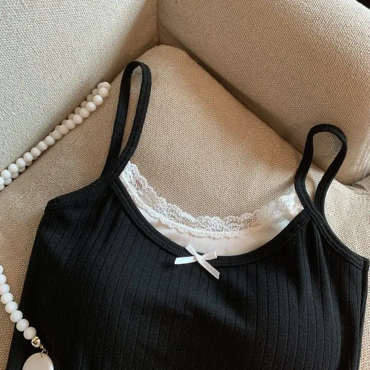 Pure Desire Bowknot Lace Camisole for Women with Built-In Chest Pads, Beautiful Back Design, Sleeveless, Versatile for Layering or Wearing Alone, Summer Top — feature 18