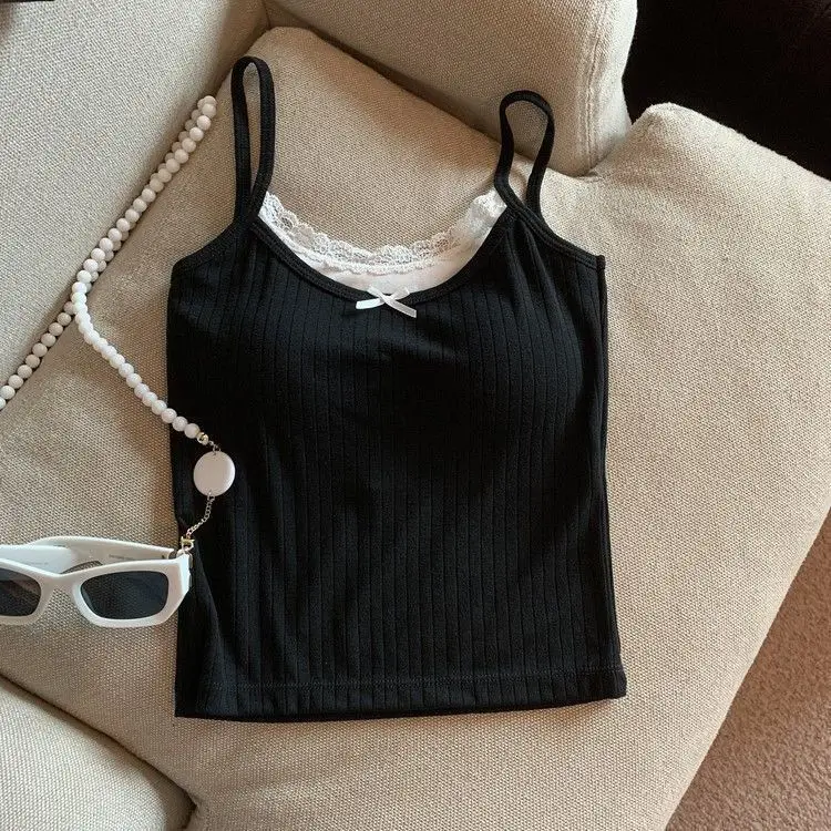 Pure Desire Bowknot Lace Camisole for Women with Built-In Chest Pads, Beautiful Back Design, Sleeveless, Versatile for Layering or Wearing Alone, Summer Top — feature 19